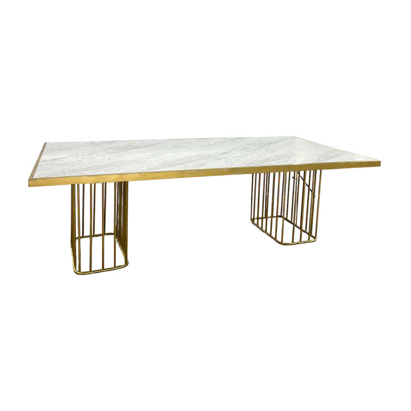 Mesa Tipo Marmol Base Tubular de Herrería